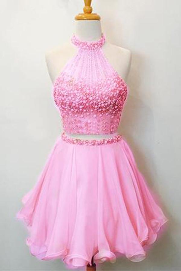 sachin and babi light blue dress Halter Sequin Pink Short Formal 8th Grade Homecoming Dresses Short Pro   classygown