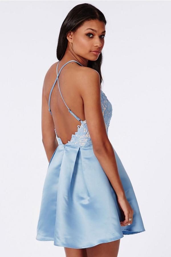 tie back homecoming dress Tie Back Appliqued Sheath Pink Short Prom Dress Homecoming Dress US18 / Red
