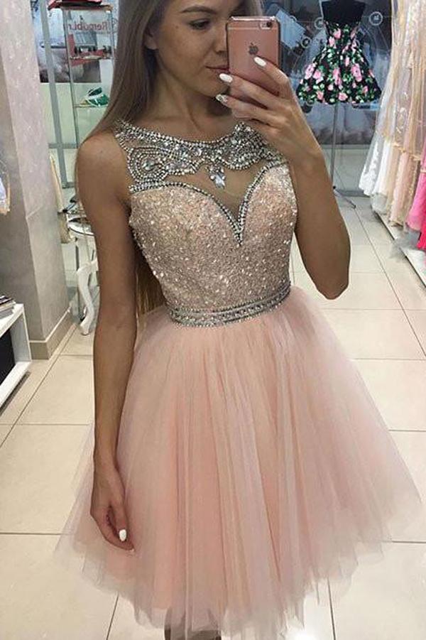 Tulle Juniors A-Line Scoop Homecoming Dress Short Prom Dresses, MH236 Tulle Juniors A-Line Scoop Homecoming Dress Short Prom Dresses, MH236