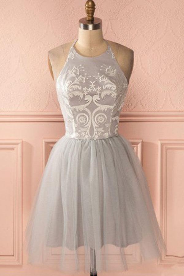Cheap Silver Short A-line Pleated Backless Homecoming Dresses Short Prom Dress, MH172 Musebridals Cheap Silver Short A-line Pleated Backless Homecoming Dresses Short Prom Dress, MH172 Musebridals