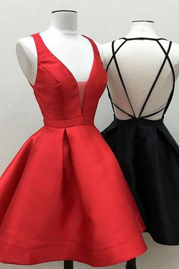 Black Red Little Homecoming Dress, Cheap Short Prom Dresses, Party Dress, MH130 Musebridals Black Red Little Homecoming Dress, Cheap Short Prom Dresses, Party Dress, MH130 Musebridals
