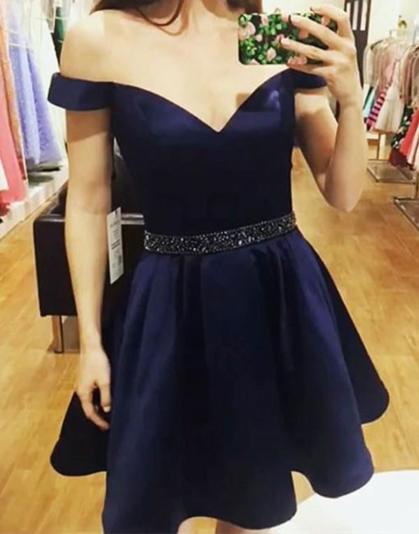 sachin and babi light blue dress Admirably Chic Navy Blue Satin Lace-Up Mini Dress With Pockets main image 0