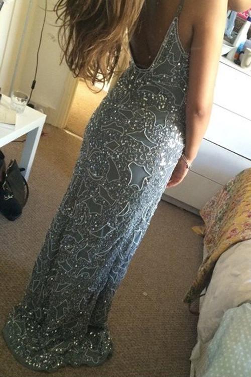 Fabulous Beaded Mermaid Spaghetti Straps Long Prom Dress with Appliques, MP234|musebridals.com