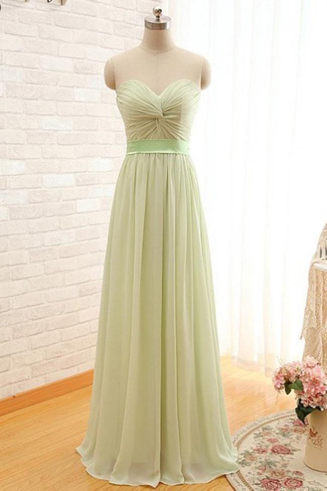 Chiffon Sweetheart Floor Length Long Prom Dresses, Evening Dresses, MP212