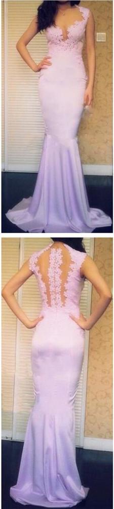 Pretty Pink Mermaid Lace Long Prom Dresses, Formal Dresses on line, MP273|musebridals.com
