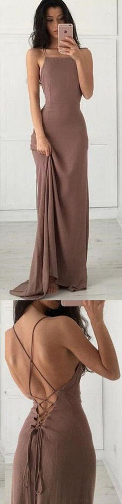 Fashion Simple Spaghetti Straps Floor Length Long Cocktail Prom Dresses, MP331|musebridals.com