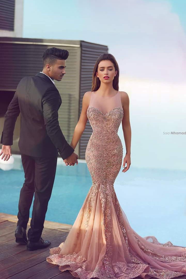 Charming Blush Pink Sweet heart Mermaid Long Prom Dress with Appliques Beading, MP153 Musebridals Charming Blush Pink Sweet heart Mermaid Long Prom Dress with Appliques Beading, MP153 Musebridals