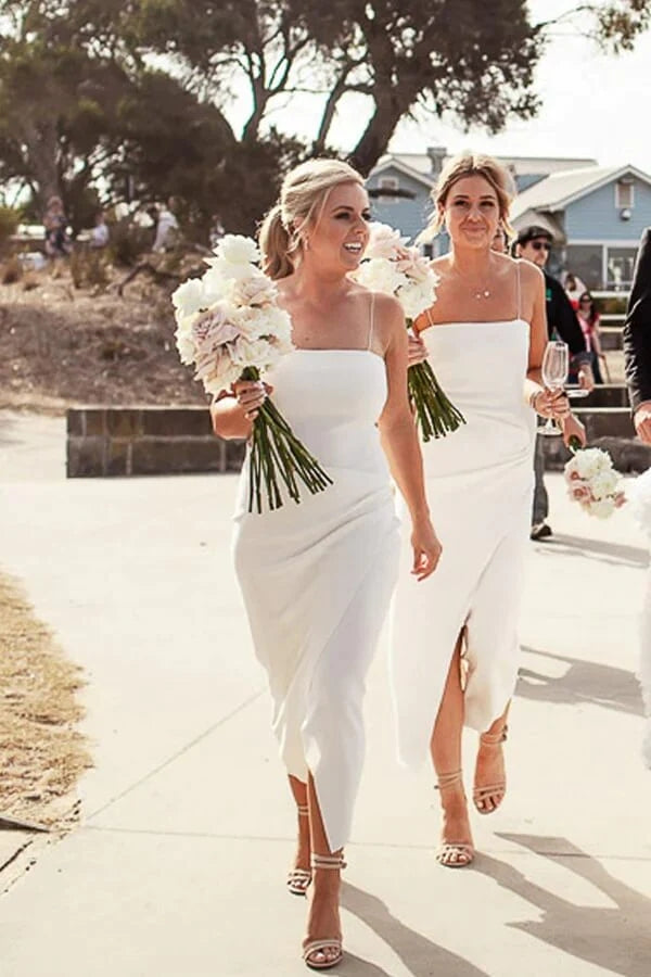 Sheath Square Neck Short Bridesmaid Dresses Cheap Bridesmaid Dresses MBD173