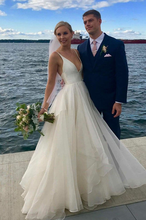 Simple wedding dress a line 2025