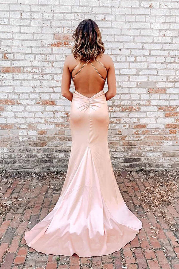 Simple Pearl Pink Mermaid Spaghetti Straps V-neck Long Prom Dresses, MP733 Simple Pearl Pink Mermaid Spaghetti Straps V-neck Long Prom Dresses, MP733