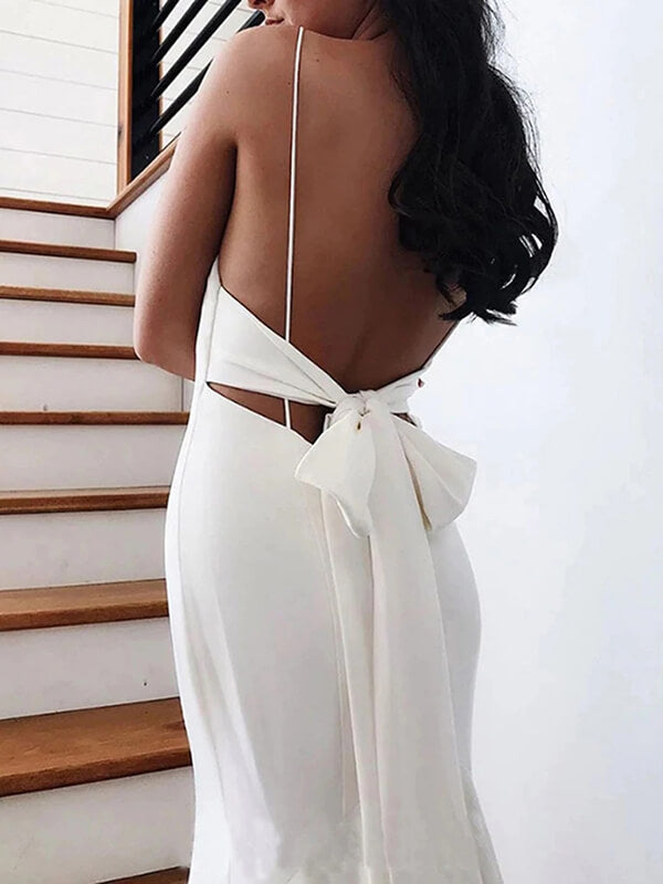 Mermaid V-neck Spaghetti Straps Wedding Dresses MW691