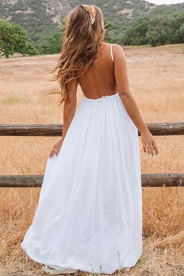 Simple White Lace A-line Plus Size Beach Wedding Dresses, Bridal Dresses,  MW553