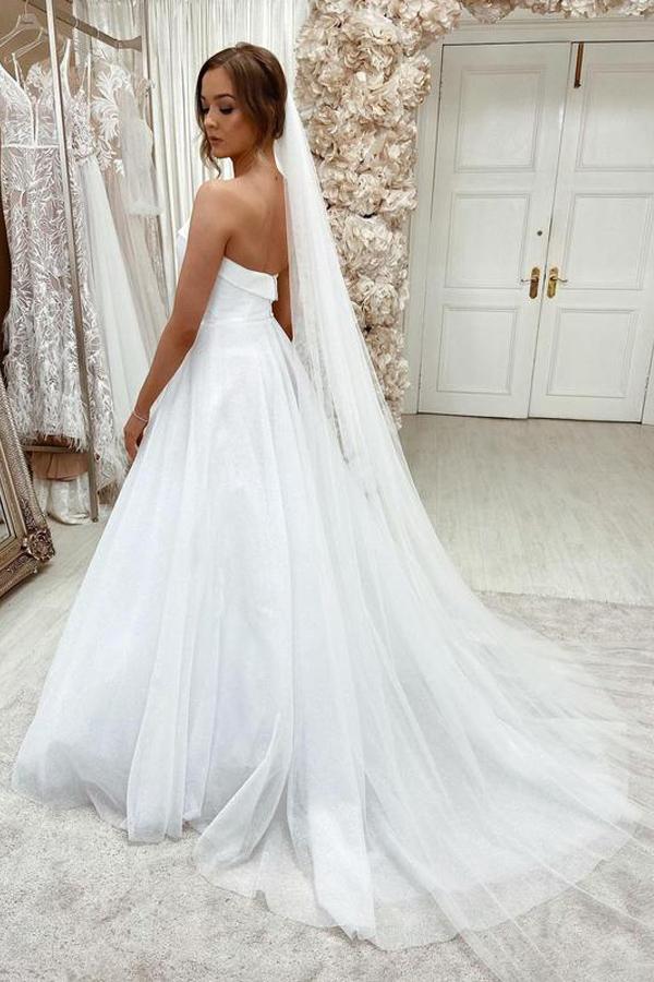 Sparkly Tulle A-line Sweetheart Wedding Dresses, MW613 | Musebridals Sparkly Tulle A-line Sweetheart Wedding Dresses, MW613 | Musebridals
