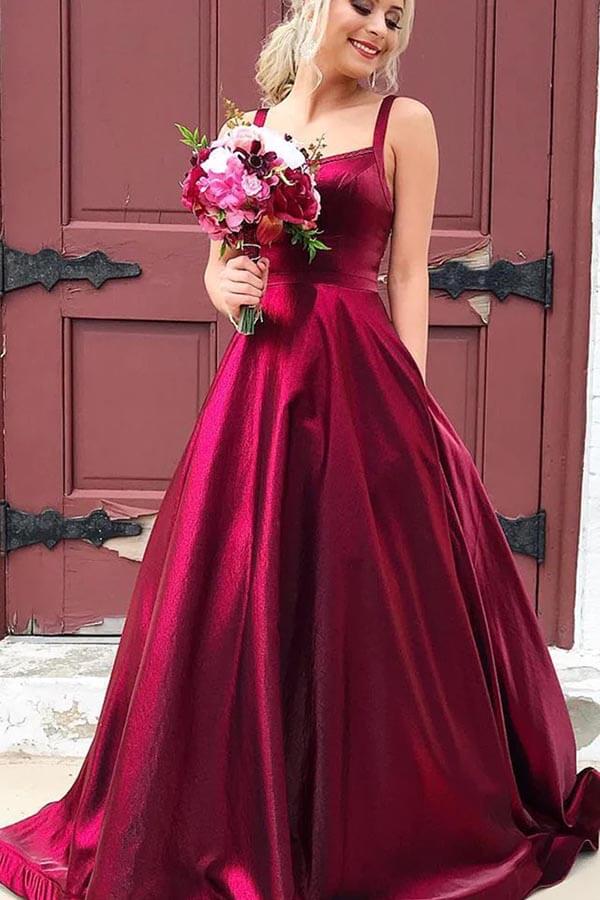 Taffeta A-line Scoop Spaghetti Straps Long Prom Dresses With Pockets, MP708 Taffeta A-line Scoop Spaghetti Straps Long Prom Dresses With Pockets, MP708