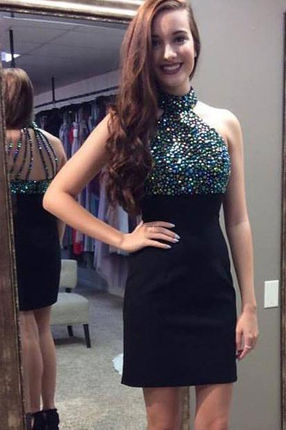 Little Black Rhinestone Beaded Bodice Homecoming Dresses, Dresses For  Girls, MH308 – Musebridals