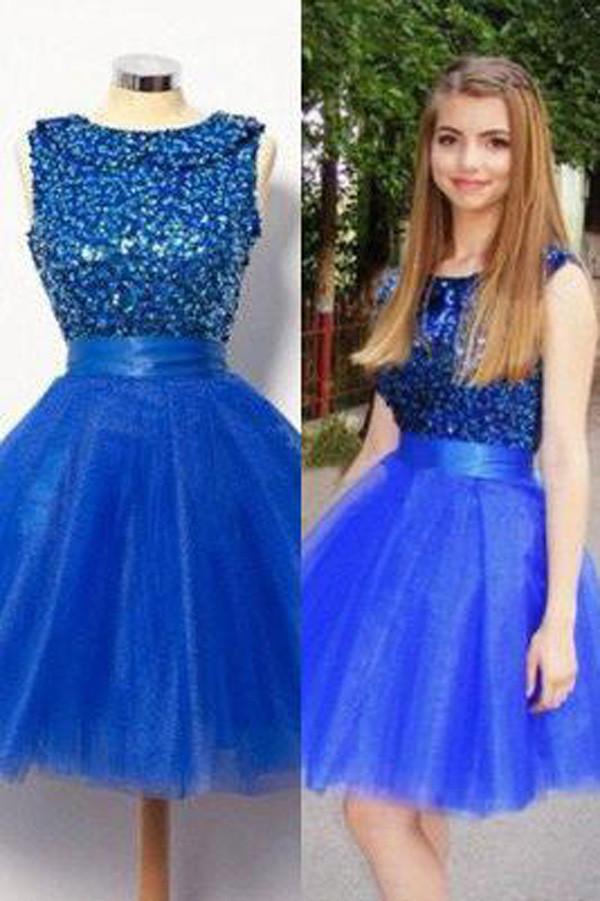 Royal Blue Short A-Line Shinny Prom Dresses, Homecoming Dress For Girls, MH326 Royal Blue Short A-Line Shinny Prom Dresses, Homecoming Dress For Girls, MH326