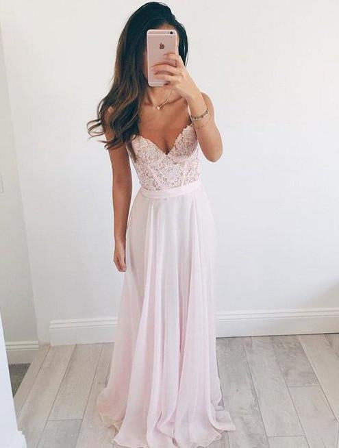 light pink v neck prom dress light pink dresses for women Light Pink Sleek Satin V-Neck Dress For Prom With Beading And Lace-Up