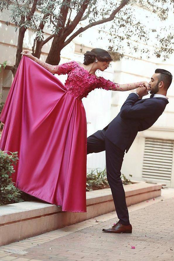 Gorgeous Satin Off Shoulder Long Sleeves Prom Dresses with Appliques, MP289  – Musebridals