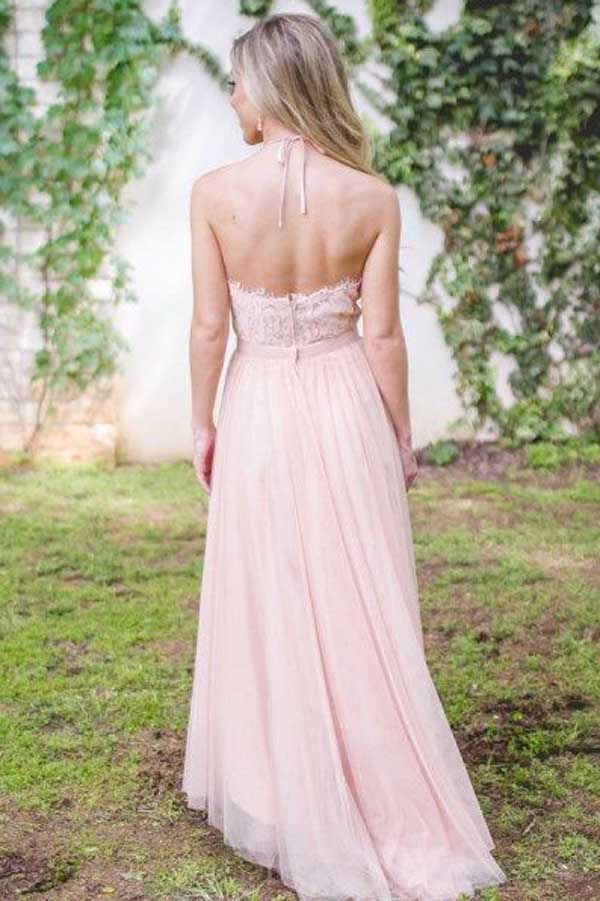Shoulder Blush Junior Bridesmaid Dress Blush Pink Tulle A Line Lace Top Open Back Long Bridesmaid Dresses, MBD296 Shoulder Blush Junior Bridesmaid Dress Blush Pink Tulle A Line Lace Top Open Back Long Bridesmaid Dresses, MBD296