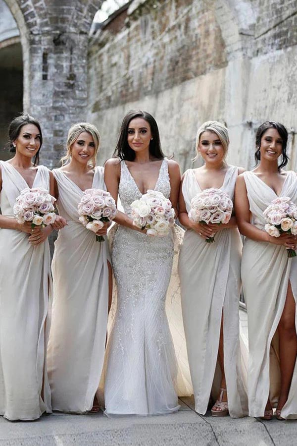 Sheath bridesmaid dress | long bridesmaid dresses | bridesmaid dresses online | musebridals.com