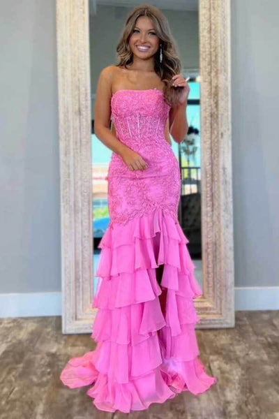 files/HotPinkChiffonStraplessMermaidTieredPromDressesWithLaceAppliques_MP1067_1.jpg