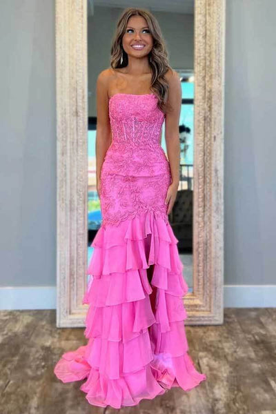 files/HotPinkChiffonStraplessMermaidTieredPromDressesWithLaceAppliques_MP1067_4.jpg