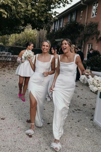 Silk Satin Sheath Scoop Long Bridesmaid Dresses, MBD290 | Musebridals Silk Satin Sheath Scoop Long Bridesmaid Dresses, MBD290 | Musebridals