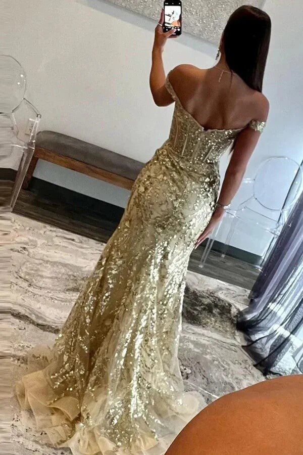 Sparkly Black Mermaid Off Shoulder Prom Dresses, MP1006 | Musebridals Sparkly Black Mermaid Off Shoulder Prom Dresses, MP1006 | Musebridals
