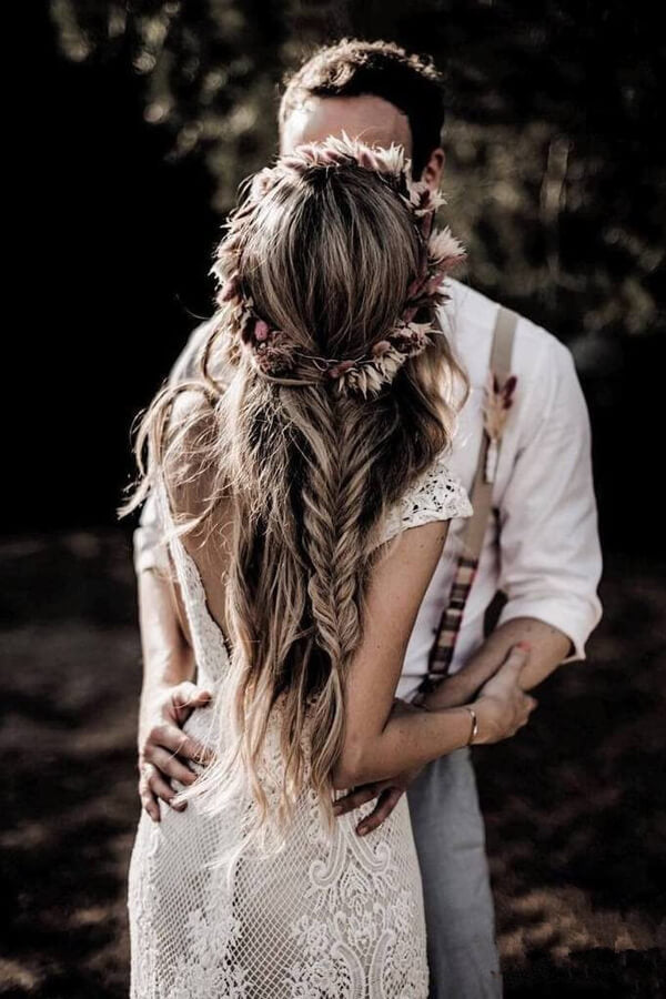boho wedding dress with hat We'd Rock This Boho Bridesmaids Look at the Drop of a Hat