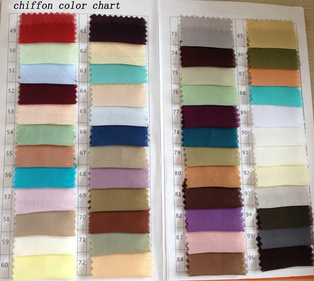Chiffon color swatch for dresses in www.musebridals.com