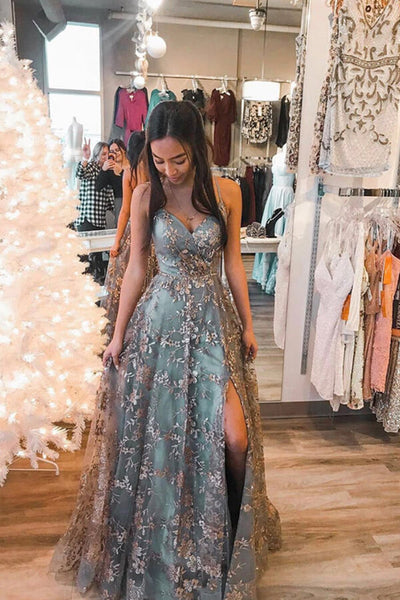 Grey Tulle Sequins Spaghetti Straps Prom Dresses MP660 | Musebridals Grey Tulle Sequins Spaghetti Straps Prom Dresses MP660 | Musebridals