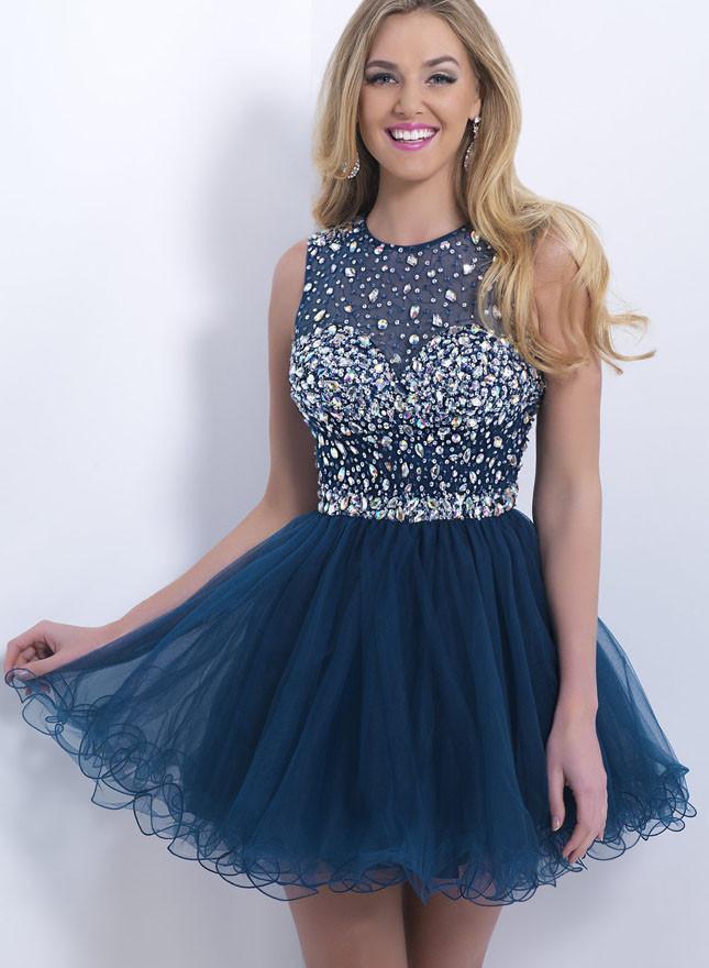 Lace A-line Beaded Halter Sweetheart Short Prom Dress, Cute Homecoming Dresses, MH242|musebridals.com
