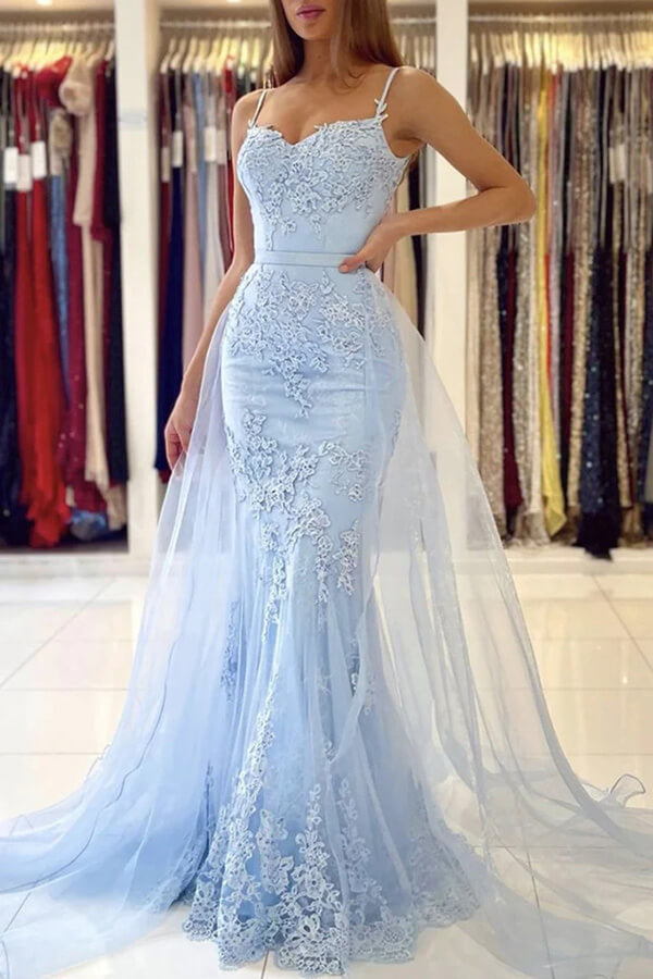 light blue prom dresses Pale Satin 3D Applique A-line Dresses, CP0070 US12 / Custom Color(leaving a note) handmade flowers BABARONI BABARONI Tulle Lace Sky