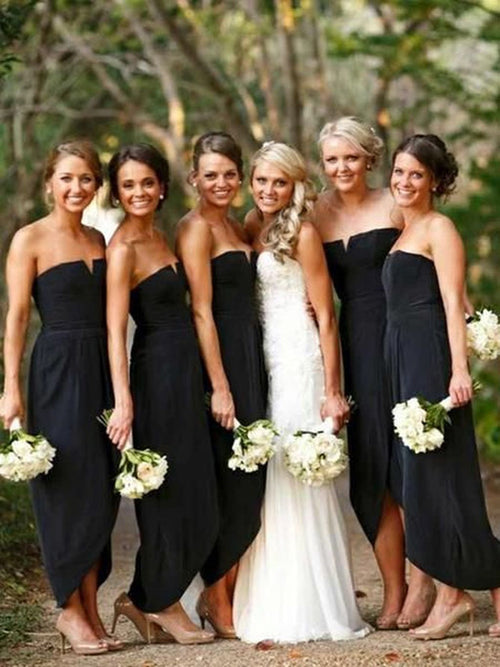 Simple Off The Shoulder Short Black Cheap Bridesmaid Dresses Online,MBD119 | musebridals.com