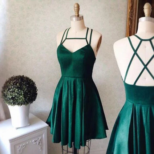 Musebridals.com offer Cheap Halter Dark Green Homecoming Dress Short Prom Dress Party Dress,MH507