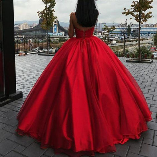 Musebridals.com offer Sweetheart Lace-up Ball Gown Floor-length Red Long Big Prom Dress,MP441