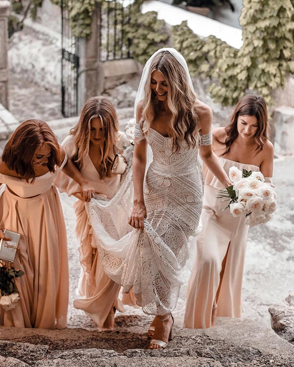Sweetheart Neck Lace Beach Ivory Rustic Boho Wedding Dresses,MW267 Musebridals Sweetheart Neck Lace Beach Ivory Rustic Boho Wedding Dresses,MW267 Musebridals