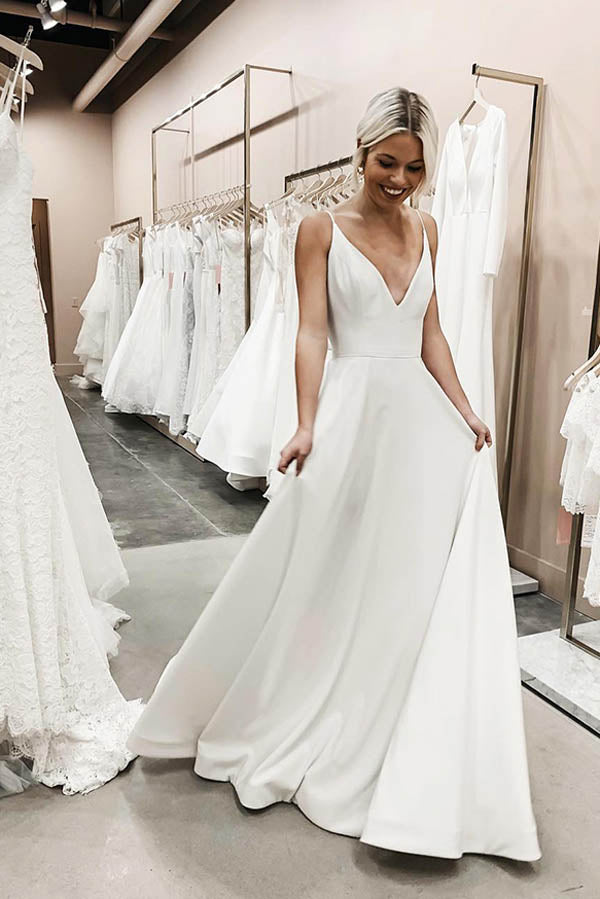 Spaghetti Straps Simple Wedding Dresses, Custom Design Mermaid Wedding Dresses Spaghetti Straps Simple Wedding Dresses, Custom Design Mermaid Wedding Dresses