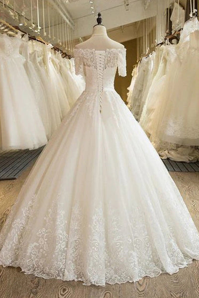 Ball Gown Wedding Dress 594, Removable Sleeves Wedding Dress