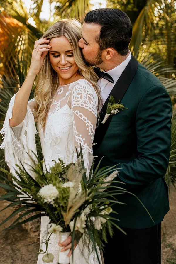 Long Sleeve Wedding Dresses Boho Bridal Dresses,MW503 | Musebridals Long Sleeve Wedding Dresses Boho Bridal Dresses,MW503 | Musebridals