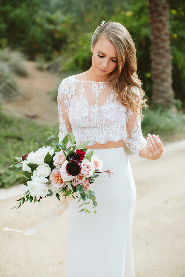 flowy boho wedding dress Boho-Inspired Gowns then our Portia romantic flowy wedding dress is for you Boho Lace Two Piece Mermaid