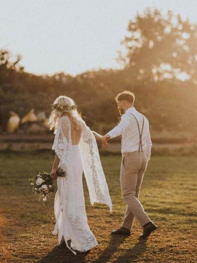 Batwing Sleeve Lace Rustic Wedding Dresses Ivory Sheath Boho Wedding D Musebridals Batwing Sleeve Lace Rustic Wedding Dresses Ivory Sheath Boho Wedding D Musebridals