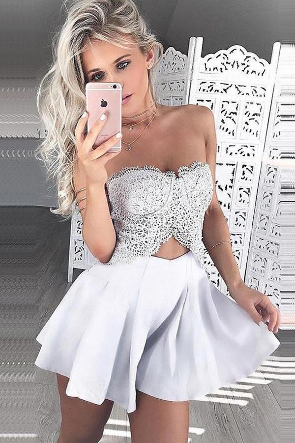 Cute Sweetheart Sleeveless Satin Short Prom Dress, Cheap Homecoming Dress, MH324