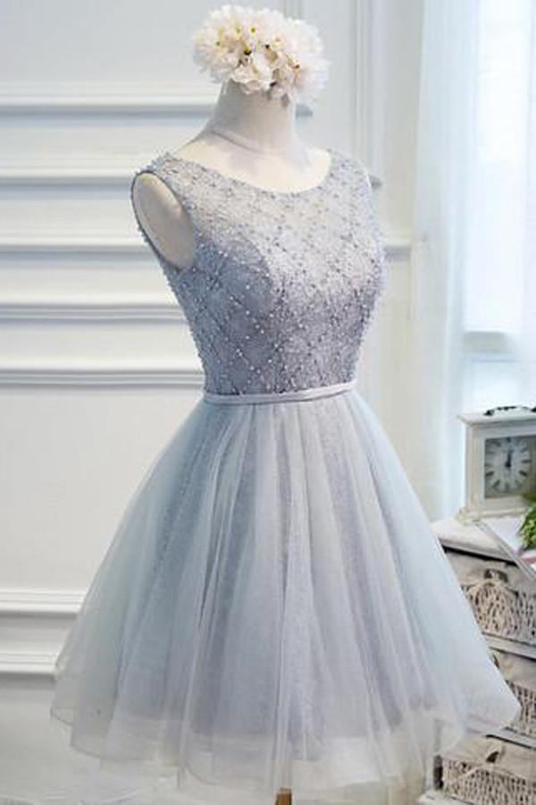 Chic Lace Beading Homecoming Dress, Short Prom Dress Cheap, Party Dress, MH175
