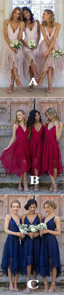 Royal Blue Lace V Neck Spaghetti Straps Bridesmaid Dress, Cheap Homecoming Dress, MH311 Musebridals Royal Blue Lace V Neck Spaghetti Straps Bridesmaid Dress, Cheap Homecoming Dress, MH311 Musebridals