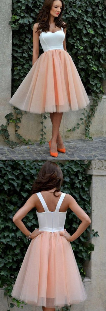 Pink Tulle Knee Length Homecoming Dress, Sweet 16 Dresses For Teens, MH237 Musebridals Pink Tulle Knee Length Homecoming Dress, Sweet 16 Dresses For Teens, MH237 Musebridals