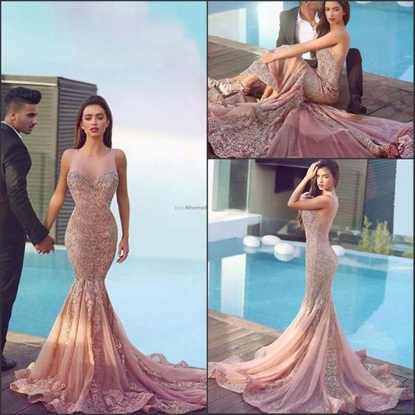 Charming Blush Pink Sweet heart Mermaid Long Prom Dress with Appliques Beading, MP153