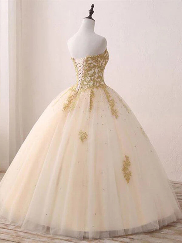 Quinceanera Dresses | gold prom dresses | sweet 16 dress | musebridals.com