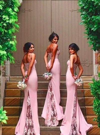 Lilac Chiffon Spaghetti Straps Cheap Long Convertible Bridesmaid Dresses, MB125 at musebridals.com